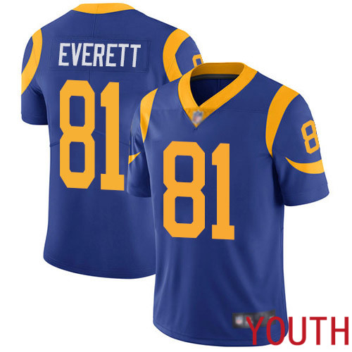 Los Angeles Rams Limited Royal Blue Youth Gerald Everett Alternate Jersey NFL Football #81 Vapor Untouchable->los angeles rams->NFL Jersey